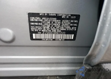 2024 Subaru Forester Premium from USA, damaged, VIN JF2SKADC0RH472020